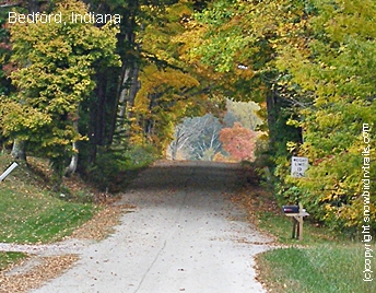 Fall foliage in Bedford, Indiana