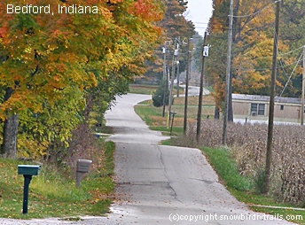 Country road in Bedford, Indiana