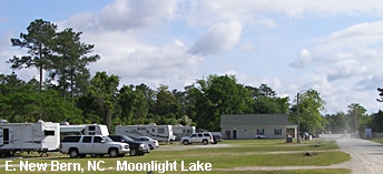 Moonlight Lake RV Park in historical New Bern, NC