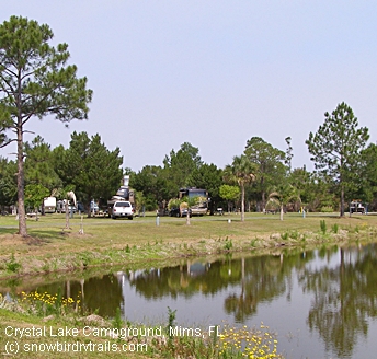 Crystal Lake RV Park just off I-95 near Titusville, FL