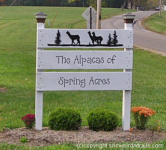 Entrance to The Alpacas of Spring Acres, Zanesville, OH