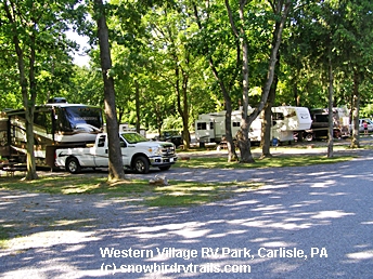 Western Village RV Park just off I-81 in Carlisle, PA