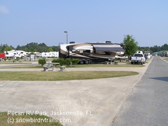 Beautiful Pecan Park RV Resort just off I-95 near Jacksonville, FL