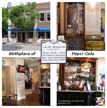 New Bern, NC birthplace of Pepsi-Cola