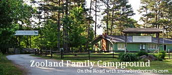 Zooland Family Campground entrance in sheboro, NC
